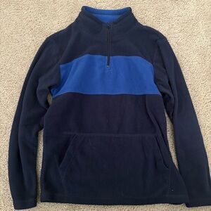 Boy’s Dark and Light Blue Zip-Up Fleece Sweater Large 10/12